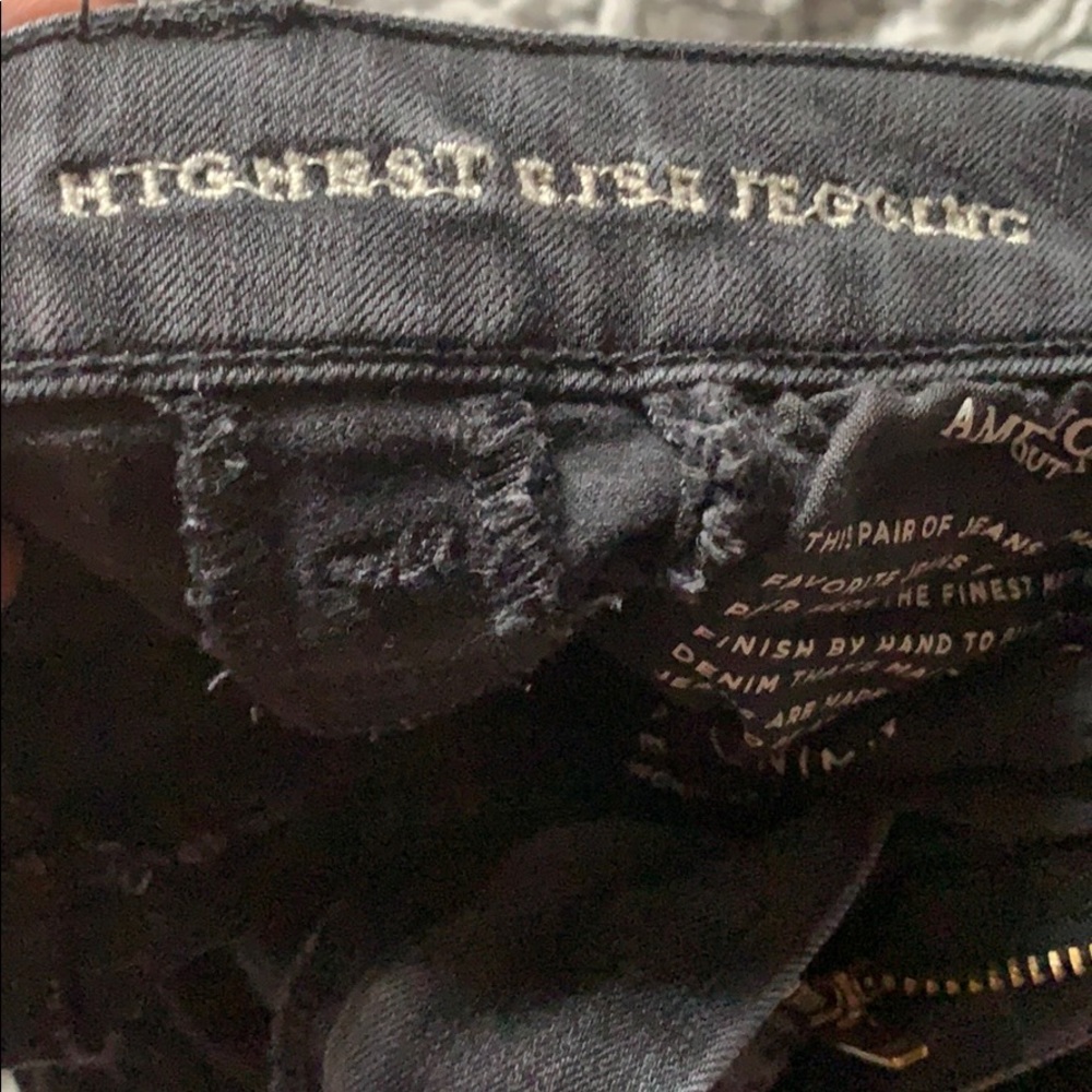 AE HIGH RISE BLACK JEANS - Picture 5 of 6